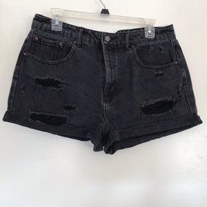 For'vr  21 High WaistFaded Black Denim Shrts Sz 31